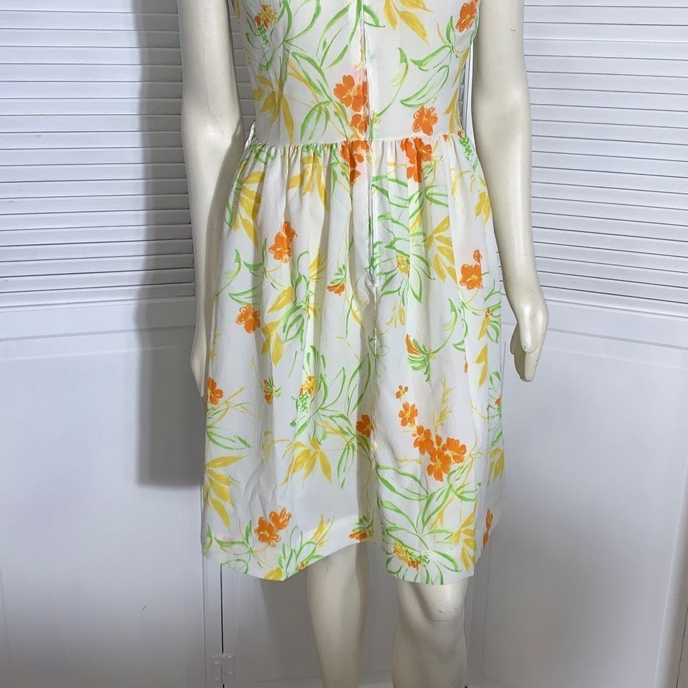 Vintage‎ Carol Brent Yellow Floral Dress Women’s Size 14 - Picture 2 of 16